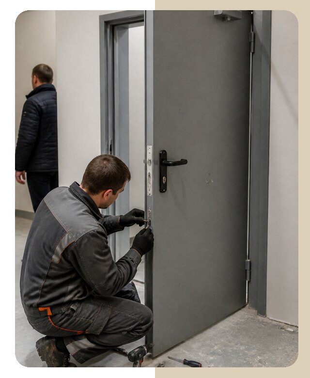 Ремонт противопожарной двери в Губахе по цене 6738 р. | Дверной